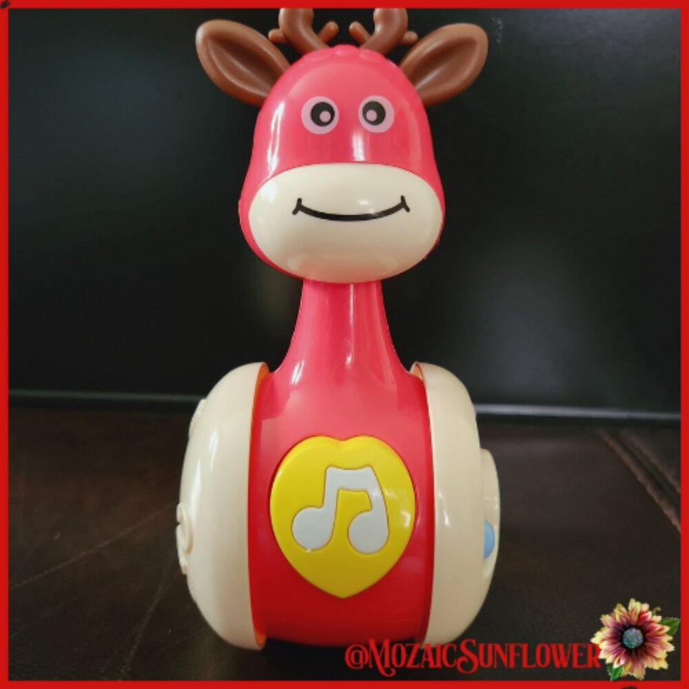 Educational Deer Tumbler Infant Toy Red Music Letters Numbers Counting NWOST